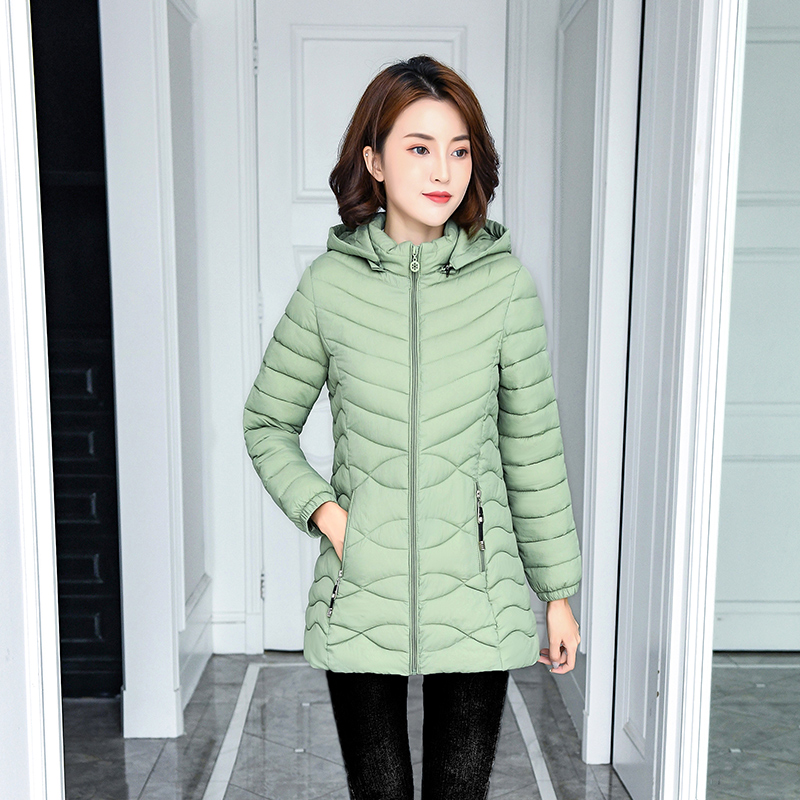 2020 new Korean version of the down cotton clothes Women's medium long version thickened winter cotton padded jacket middle-aged mummy cotton coat jacket