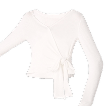 Childrens dance clothes threaded cotton lace-up tops girls Chinese dance ballet practice clothes long-sleeved jacket cardigan