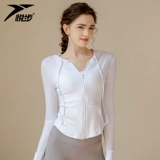 Спортивная одежда для йоги, демисезонная форма, приталенный быстросохнущий лонгслив для отдыха, приятная телу куртка с капюшоном для спортзала