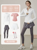 Комплект, куртка, шорты, штаны для спортзала, 4 предмета, короткий рукав, для бега