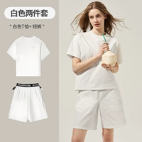 Белый комплект, футболка, шорты, 2 предмета