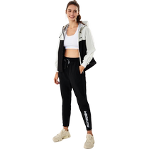 Yuebu 5 0 Sweat Suit Womens Sports Sweat-proof Hooded Spliced ​​Jacket Storm-proof Sweat Pants Sweat Suit Fitness Set