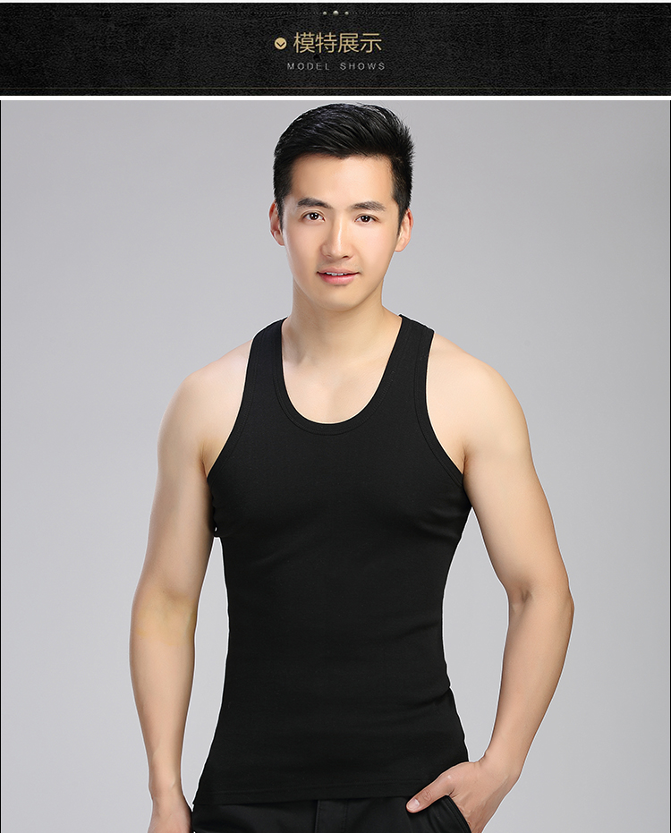 Nam vest cotton thanh niên thể thao mùa hè đáy triều trung niên lỏng lẻo cộng với phân bón XL cotton mồ hôi vest