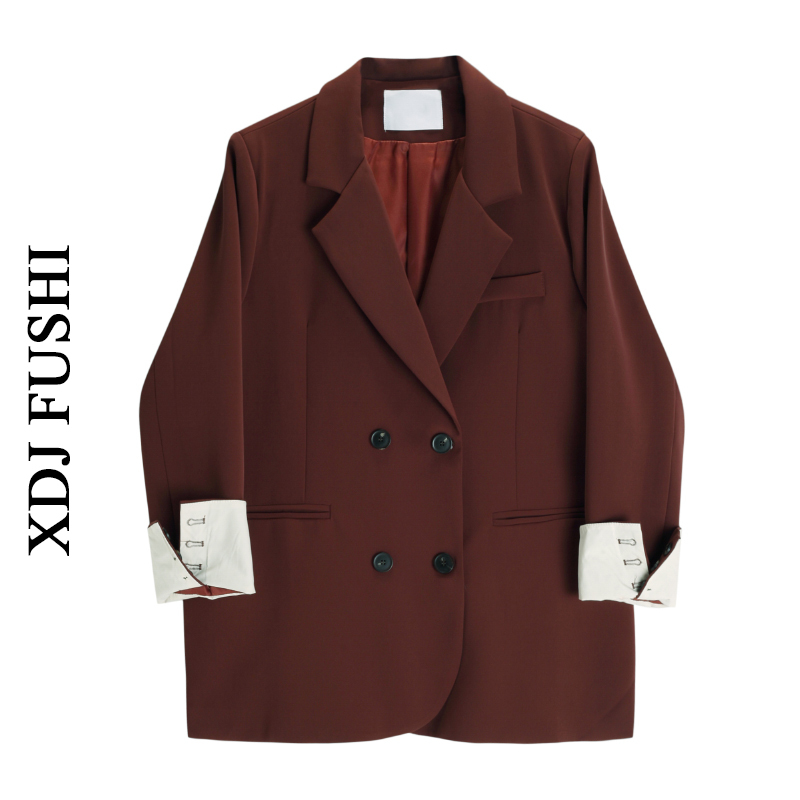 Early Spring 2026 New Style This Year's Trendy Short Blazer with a High-End Feel, Red Casual Thin Blazer Jacket for Women