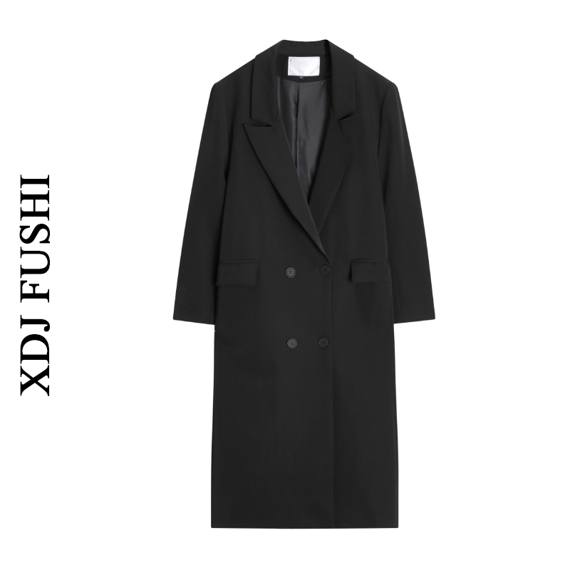 2026 Spring and Autumn New Fashion Internet Celebrity High-End Retro British Style Mid-Length Over-The-Knee Suit Trench Coat for Women Trendy 2026 Spring and Autumn New Fashion Internet Celebrity High-End Retro British Style Mid-Length Over-The-Knee Suit Trench Coat for Women Trendy