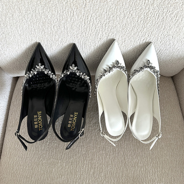 Temania Fashion Beaded V-Odder Rear High Heels