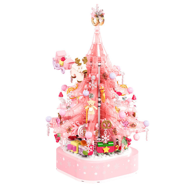 Senbao 605024-42 Christmas Tree Series Gift Music Box Building Blocks Assembly Toys for Girls and Children Wholesale