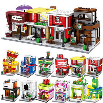 Senbao Street Scene Building Blocks City Mini Compatible with Lego Small Particles Children's Assembly Educational Toys Kfc