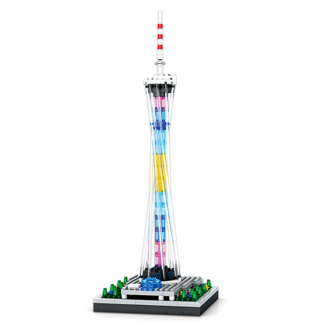 Yuantai Building Blocks Children's Educational Toys Guangzhou Landmark Sacred Heart Cathedral Architectural Micro-Particle Model Boys' Toy Gift