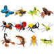Square Orange Building Blocks Children's Educational Insect Model Girl Butterfly Toy Boy Scorpion Centipede Puzzle Gift