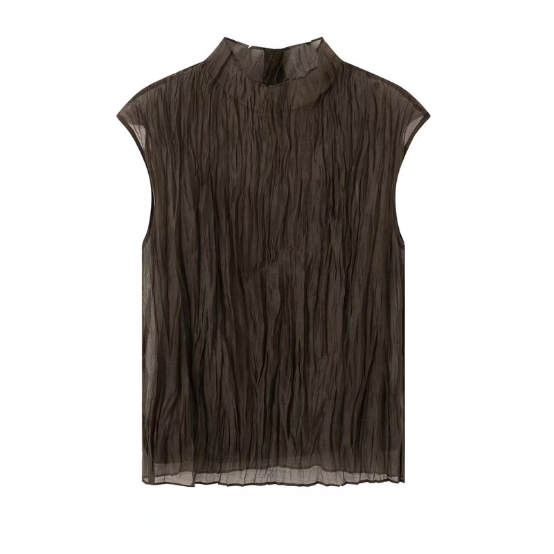 Northman 2026 Summer New Sleeveless Chiffon Shirt See-Through Mesh Two-Piece Set Lace Top for Women 366926 Northman 2026 Summer New Sleeveless Chiffon Shirt See-Through Mesh Two-Piece Set Lace Top for Women 366926