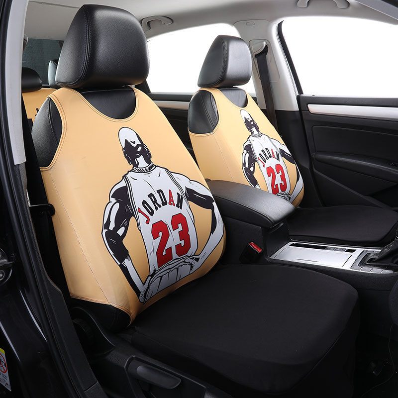 Basketball Car Vest Seat Cushion Jersey-Style Seat Cover Vest Seat Pad Universal for All Seasons Cartoon Jordan James