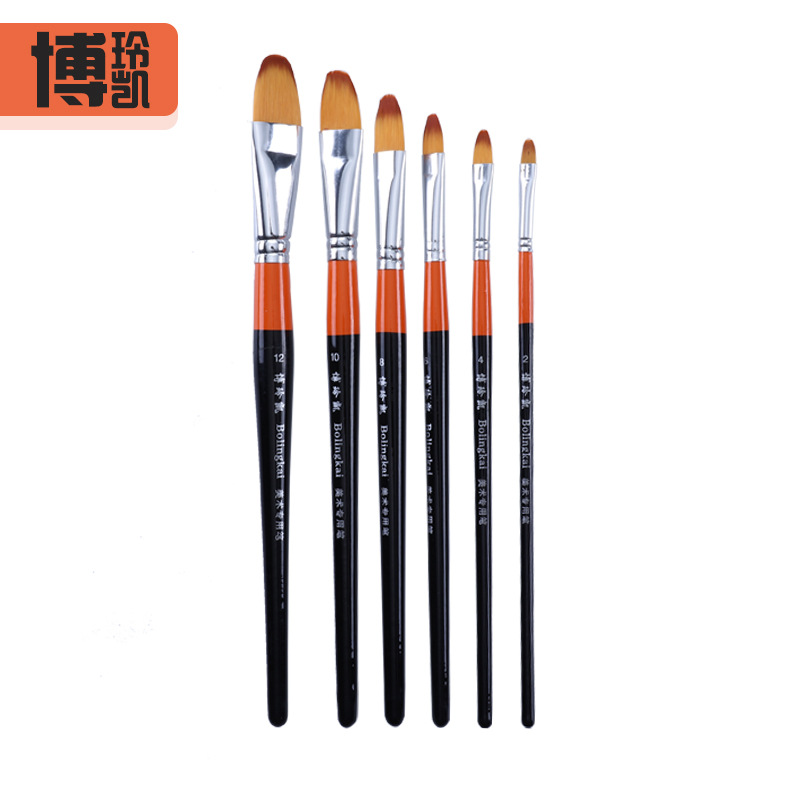 Flat wolf milli powder acrylic industry oil brush suit for children children with typed fine artwork