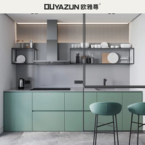 Ouyazun cabinet customization Overall open kitchen kitchen cabinet quartz stone countertop whole house furniture decoration customization