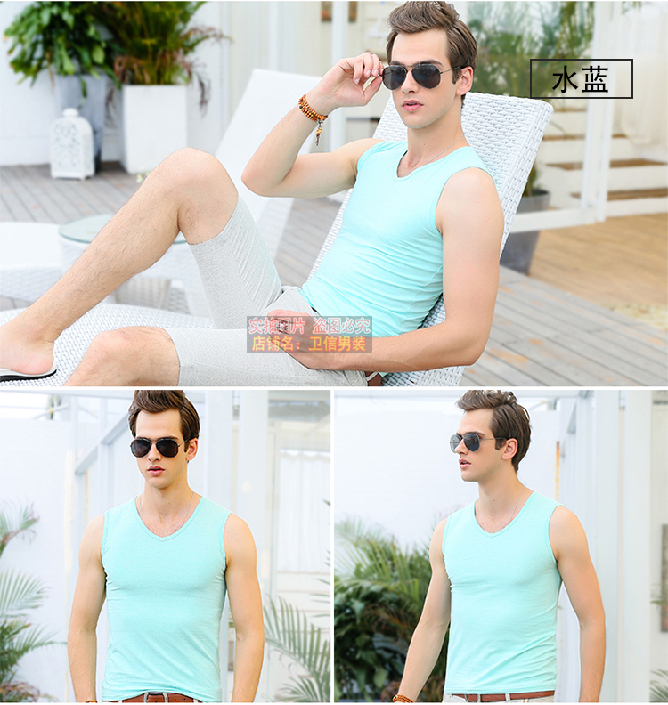 Của nam giới cotton màu đen rộng vai cắt thêu kích thước lớn vest vest không tay T-Shirt nam mới đàn hồi đáy áo sơ mi