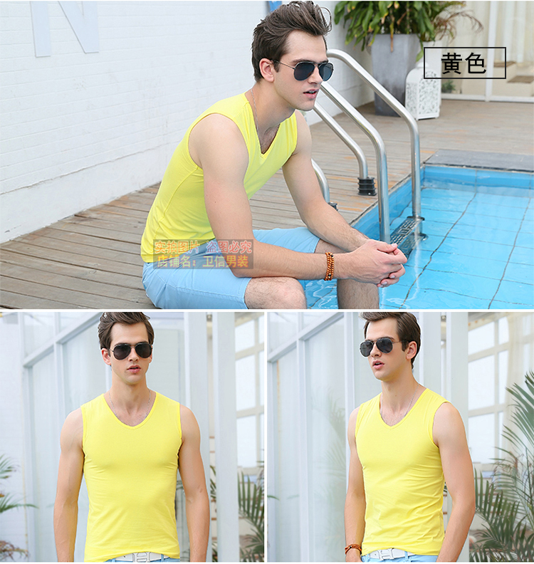 Của nam giới cotton màu đen rộng vai cắt thêu kích thước lớn vest vest không tay T-Shirt nam mới đàn hồi đáy áo sơ mi