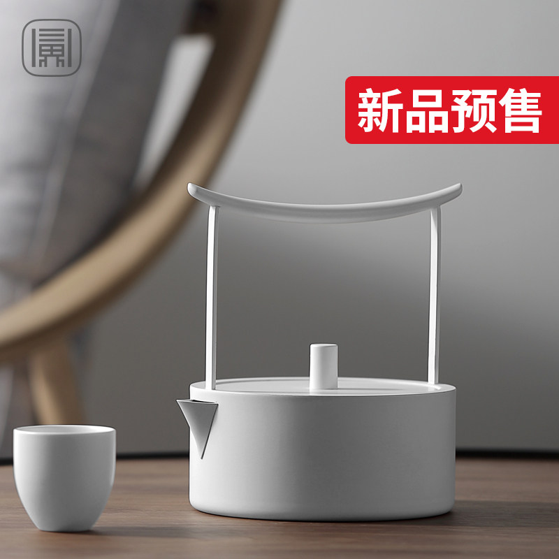 Sanjie West pot stainless steel kettle household tea maker mini black crystal stove Japanese bubble teapot kung fu tea set