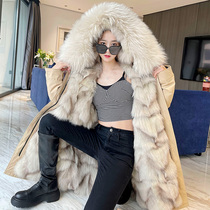 High-end Parker Womens Fur 2021 New Rex Rabbit Hair Interior Removable Medium Long Winter Explosion Coat