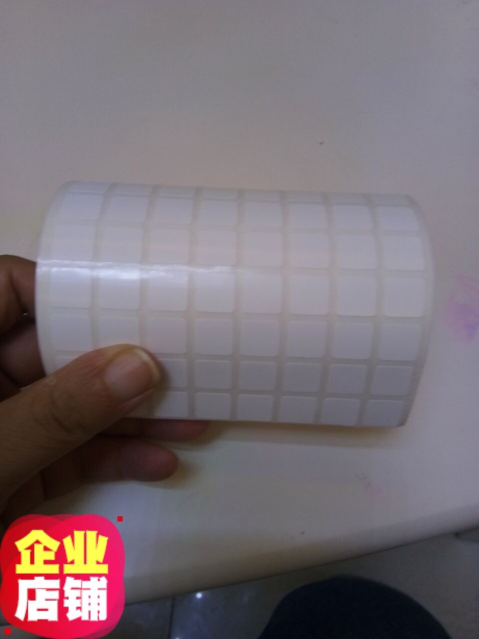 Bright white PET label paper 10*10*10000 waterproof oil tear not rotten 1CM small specification square barcode paper