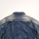 SONOFLOONG ລ້າງເສື້ອ denim retro 101xx denim splashed with ink destroyed coat loose visvim