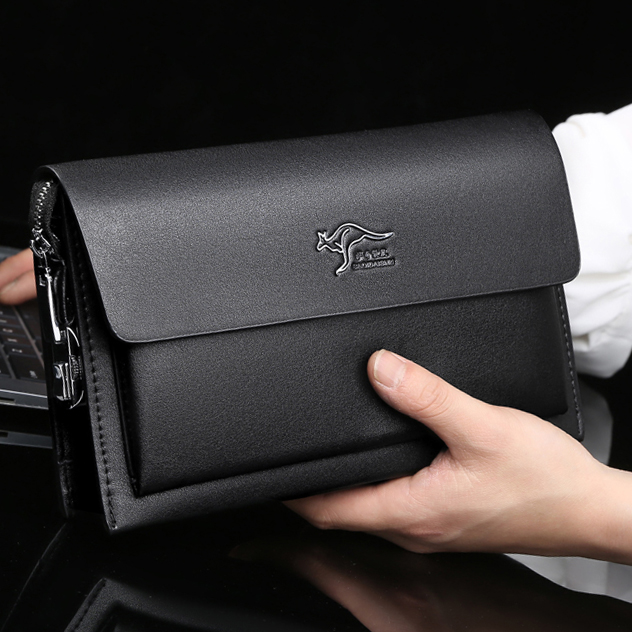 Saatchi kangaroo clutch bag fashion large password anti-theft clutch bag young and middle-aged PU leather large-capacity men's wallet