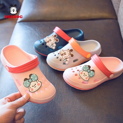 巴布豆儿童凉拖鞋洞洞鞋耐磨男童女童中大童夏季防滑软底包头浴室