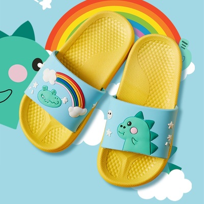 儿童拖鞋夏季防滑耐磨软底洗澡浴室防臭轻便男孩宝宝恐龙亲子拖鞋
