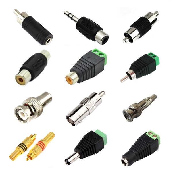 Pickup monitor 3 5mm Lotus head DC solder-free RCA BNC AV converter Adapter Male Female