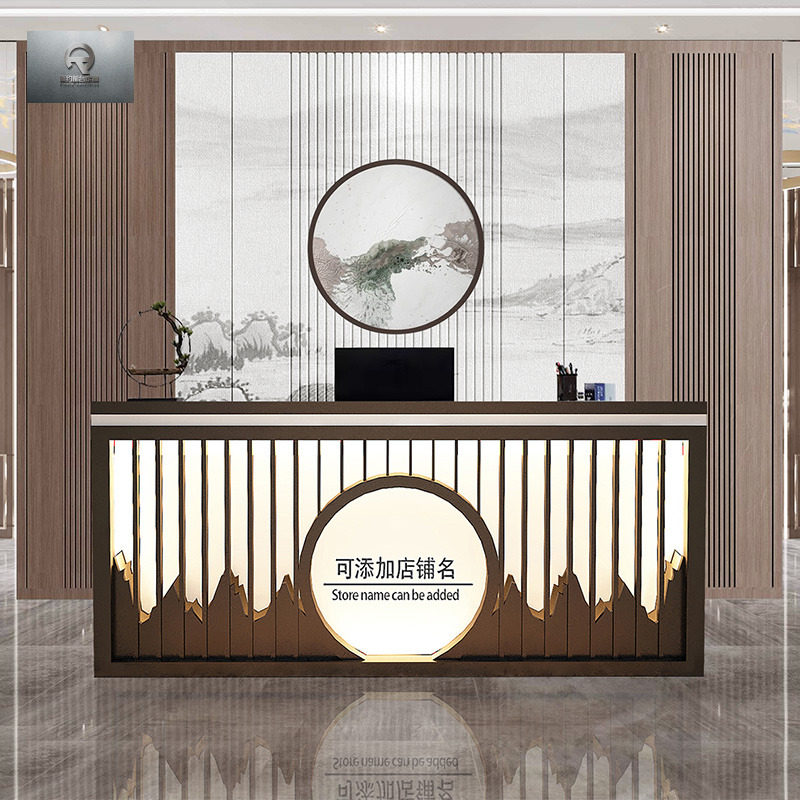 Custom Chinese Classical Wind Shop Collections Silver Counter Clothing Shop Dining Room Bar Counter Company Front Desk Reception Desk Counter