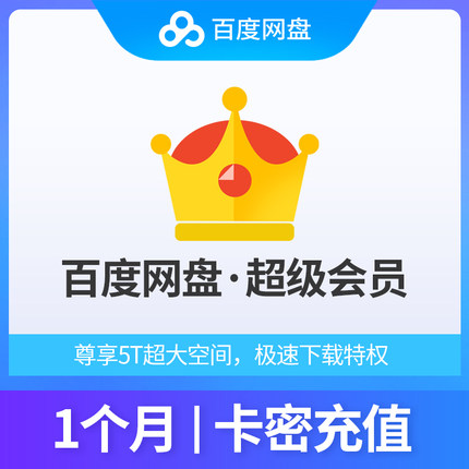 百度网盘超级VIP会员1个月 百度云网盘极速下