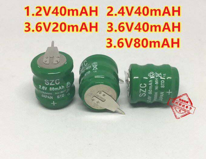 SZC battery 1 2V40mAH motherboard battery 2 4V60mAH with welding foot 3 6V60mAH380mAH