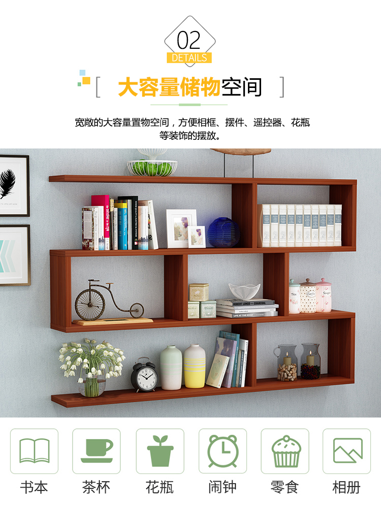Kệ treo tường miễn phí đột tường tủ treo tường phòng khách vách ngăn tủ sách phòng ngủ locker trang trí đơn giản - Kệ ke sat dep