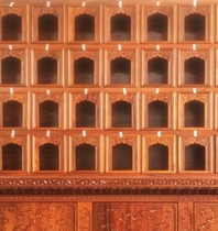 Aluminum alloy temple one thousand Buddha wall red wood ten thousand Buddha wall Pinewood Grove one thousand Buddha Niche Red pear ten thousand Buddhas shrine Smart Palace