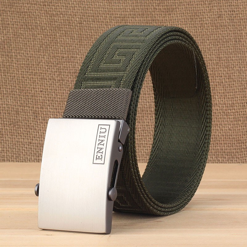 ENNIU đai nylon nam đai vải sinh viên thanh niên phiên bản Hàn Quốc của các nhà sản xuất đai vải khóa tự động - Thắt lưng thắt lưng nữ bản nhỏ