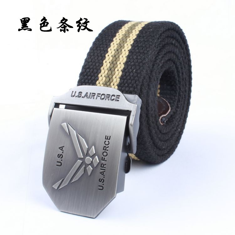 Air Force New Canvas Belt Men Quần dày dệt thường Quần dày Thắt lưng dài - Thắt lưng dây nịt bụng