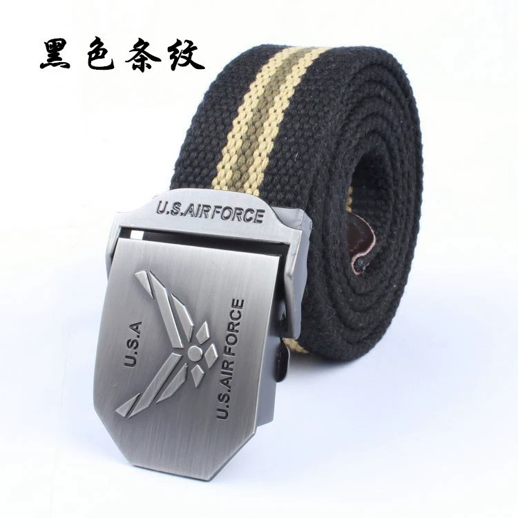 Air Force New Canvas Belt Men Quần dày dệt thường Quần dày Thắt lưng dài - Thắt lưng