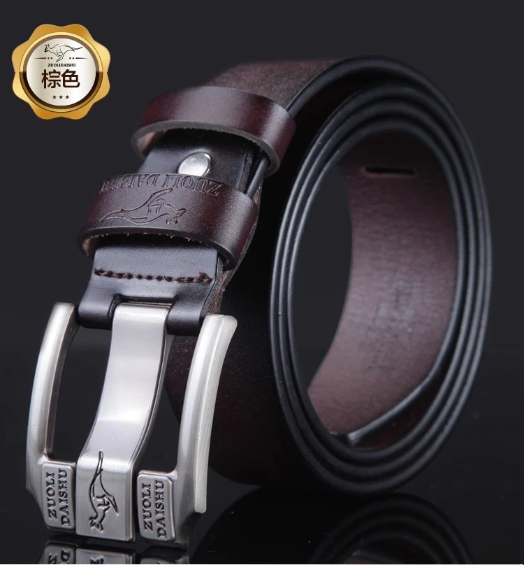 Zoe kangaroo nam dây da kết cấu kinh doanh thắt lưng nam giản dị đai da cá tính - Thắt lưng that lưng nữ mặc váy