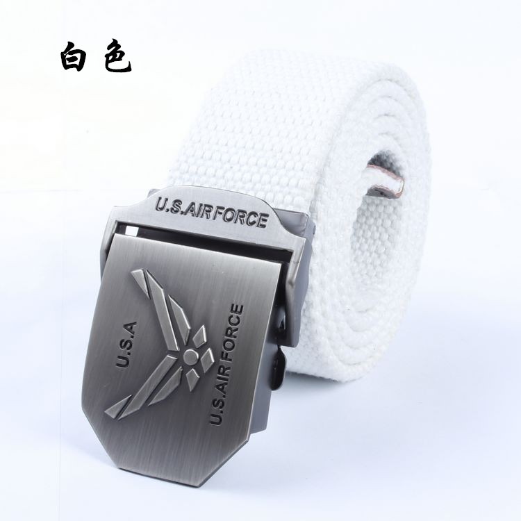 Air Force New Canvas Belt Men Quần dày dệt thường Quần dày Thắt lưng dài - Thắt lưng dây nịt bụng