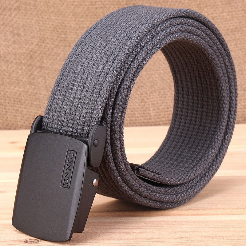 ENNIU đai vải dày vành đai ngoài trời giản dị nam phiên bản Hàn Quốc của các nhà sản xuất vành đai thủy triều có thể được tùy chỉnh LOGO - Thắt lưng thắt lưng cá sấu