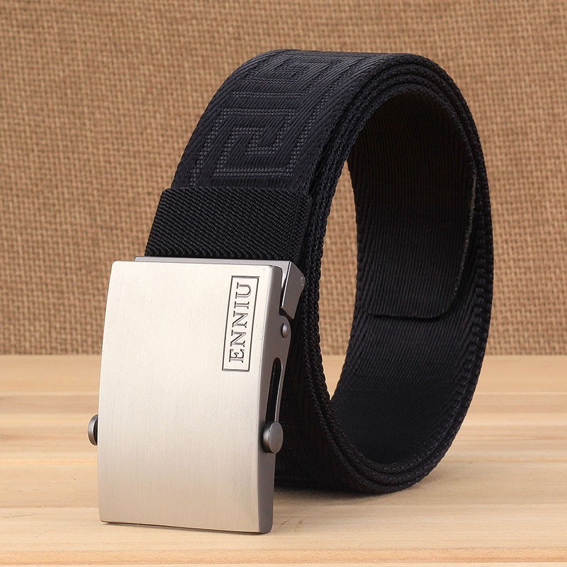 ENNIU đai nylon nam đai vải sinh viên thanh niên phiên bản Hàn Quốc của các nhà sản xuất đai vải khóa tự động - Thắt lưng thắt lưng nữ bản nhỏ