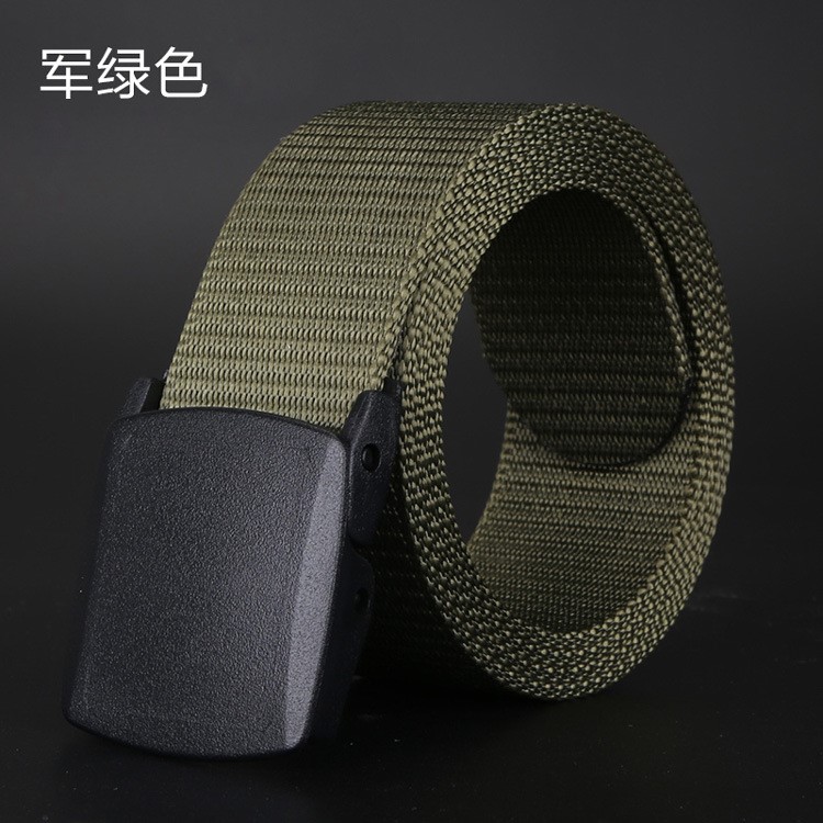 Thắt lưng vải không có đai kim loại Khóa nhựa Dây đai vải vành đai thể thao nam giản dị - Thắt lưng day nit