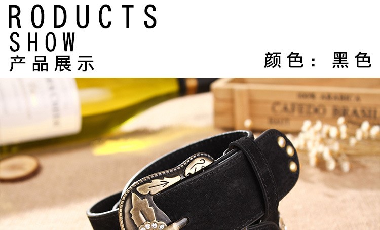 Phiên bản Hàn Quốc của phụ nữ retro vành đai phụ nữ rhinestone dát phụ nữ da lợn đinh tán vành đai quần jean vành đai mở rộng - Thắt lưng thắt lưng công an