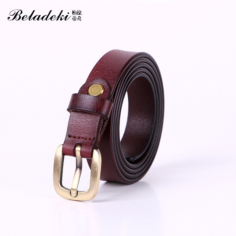 Bán hot dây da hai lớp nữ khóa đầu hợp kim tốt phần màu rắn Hàn Quốc nhà sản xuất thắt lưng trang trí - Thắt lưng nịt eo