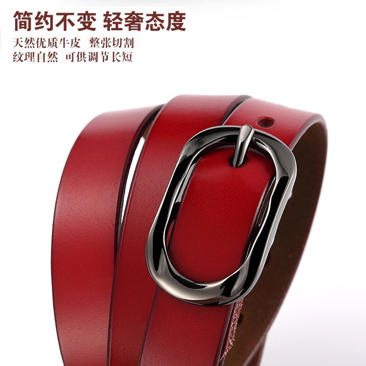 Phụ nữ mới thắt lưng da pin khóa thắt lưng Nhật Bản khóa thông thường quần mịn nhà sản xuất vành đai - Thắt lưng day nit da ca sau