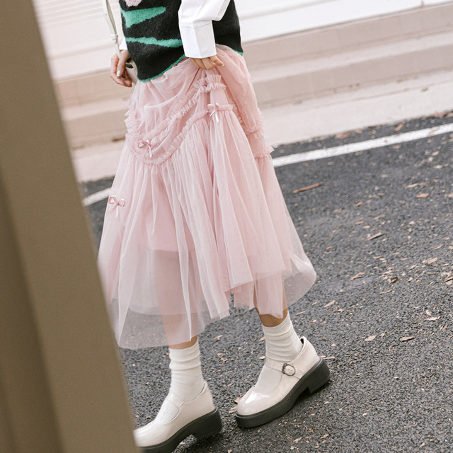 Autumn and winter skirt MS pleated skirt long skirt small fresh a