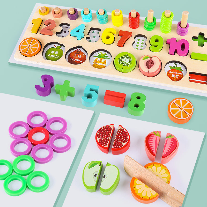 Children Toy Baby Digital Cognition Puzzle Boy Early Teaching Building Blocks Puzzle Force Development 1-2 Girls Half 3 years old