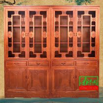 Pineapple tree New Chinese bookcase mahogany furniture bookshelf pear wood single display stand all solid wood bookstore cabinet