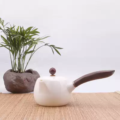 Xi Shi pot cap bowl of sheep fat jade porcelain white porcelain single pot creative porcelain tea set small teapot pottery side pot