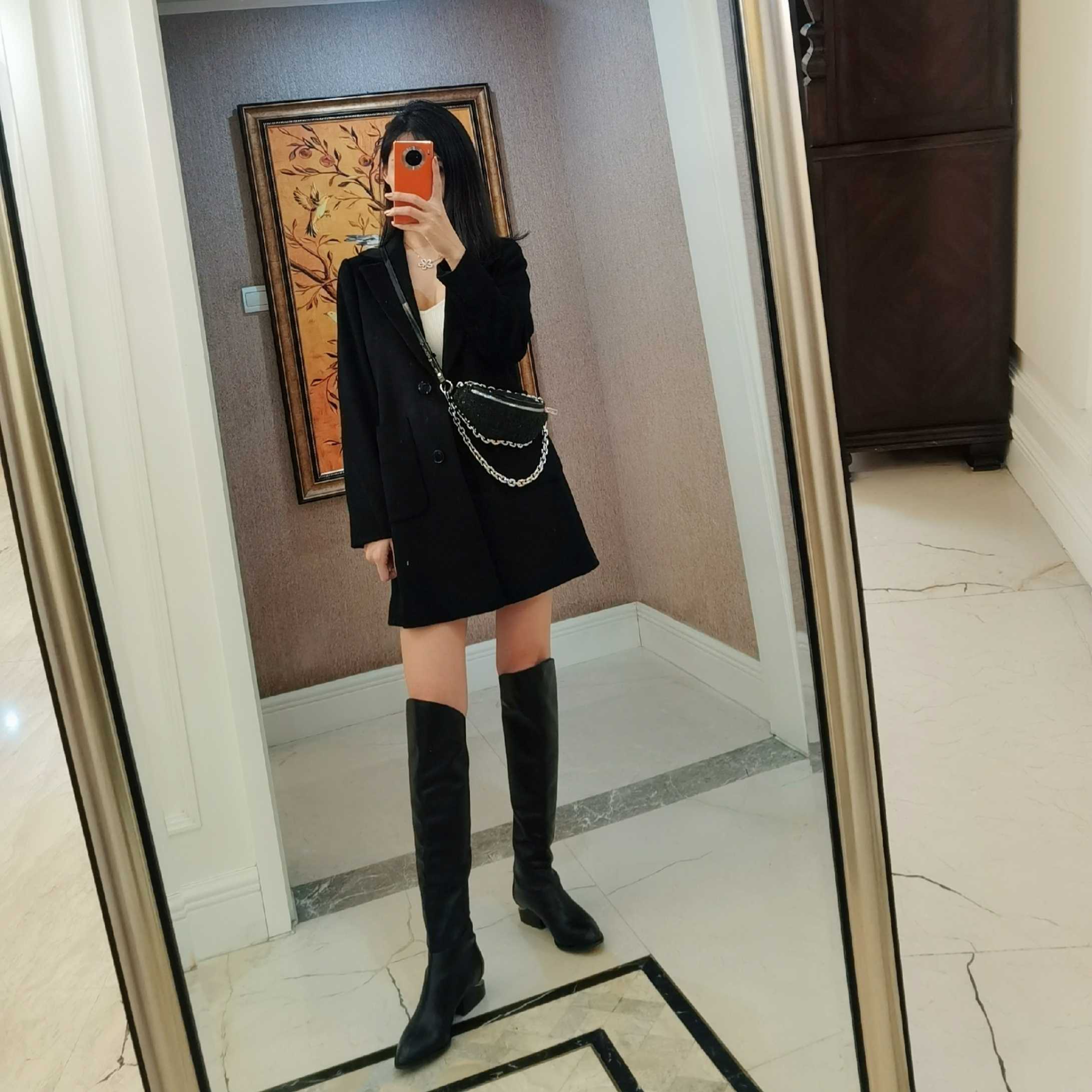 Co wool coat mid-length version suit