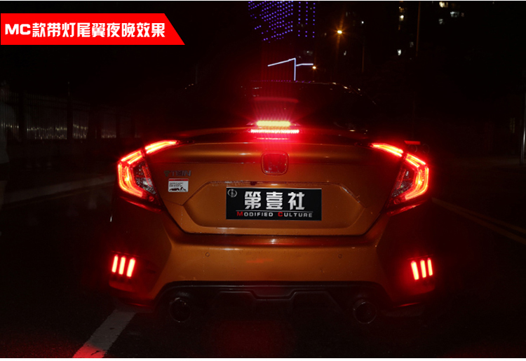 Mười thế hệ Civic tail Honda 2017 Civic mười thế hệ sửa đổi mô hình MC tail wing cánh cố định đuôi miễn phí đấm